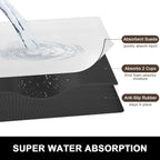 Rnivvi Dish Drying Mat for Kitchen Counter, 16 x 18" Cute Absorbent Heat Resistant Drying Pad with Non-slip Rubber, Coffee Bar Mats for Coffee Machine Dish Rack Kitchen Decor Accessories, Gray