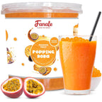 Fanale Passion Fruit Popping Boba Pearls, Vegan, Non GMO, Gluten Free, Fat Free, Perfect for Bubble Tea, Smoothies, Ice Cream, Desserts, and Beverages.