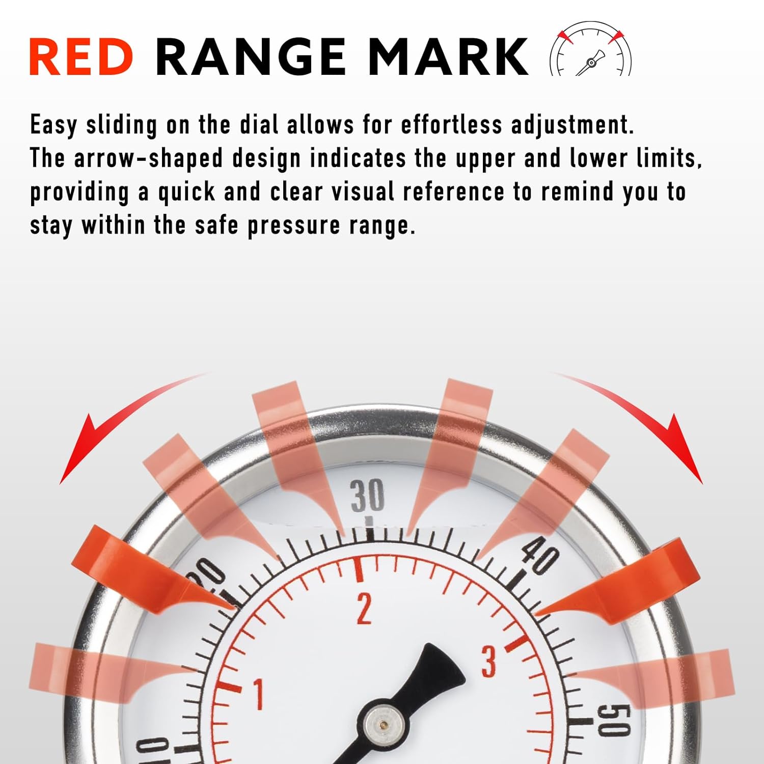 0 to 100 Psi Lead-Free Pressure Gauge, Glycerin Liquid Filled, 2.5 inch Dial, 1/4" NPT Lower Mount, Stainless Steel Case, for Water Pump, Pneumatic Air, Well Tank, RV Hose, Gas, Pressure Test