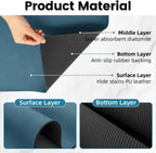 PoYang 31"x17" Coffee Mat X-Large, Coffee Bar Accessories for Countertop, Absorbent Dish Drying Mat, Anti-Slip and Hide Stain Pad for Espresso Machine, Espresso Maker and Kitchen Counter, Blue