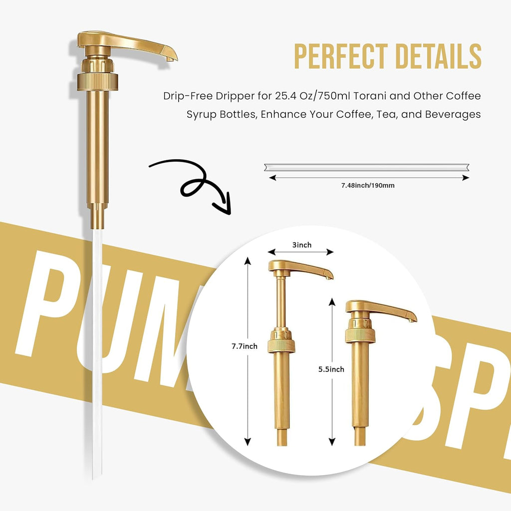 Jimoco® Syrup Pump Dispenser + Torani® Hazelnut Syrup, 25.4 oz - Coffee Syrup Pump & Flavoring Bundle