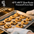 4 Pack Silicone Baking Mat, Non-Stick Silicone Baking Sheet, Food Safe, 480℉ Heat Resistant, 2 Half & 2 Quarter (Grey)