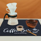 SHACOS Large Coffee Mat 2-Pack 16x24 Inch Absorbent Non Slip Mats for Countertop Bar Accessories Heat Resistant, Black