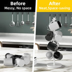 Mug Holder Tree with Marble Base, 8 Hooks White Coffee Cups Holder Stand, New Upgrad Stable Removable Mug Rack for Kitchen Cafe