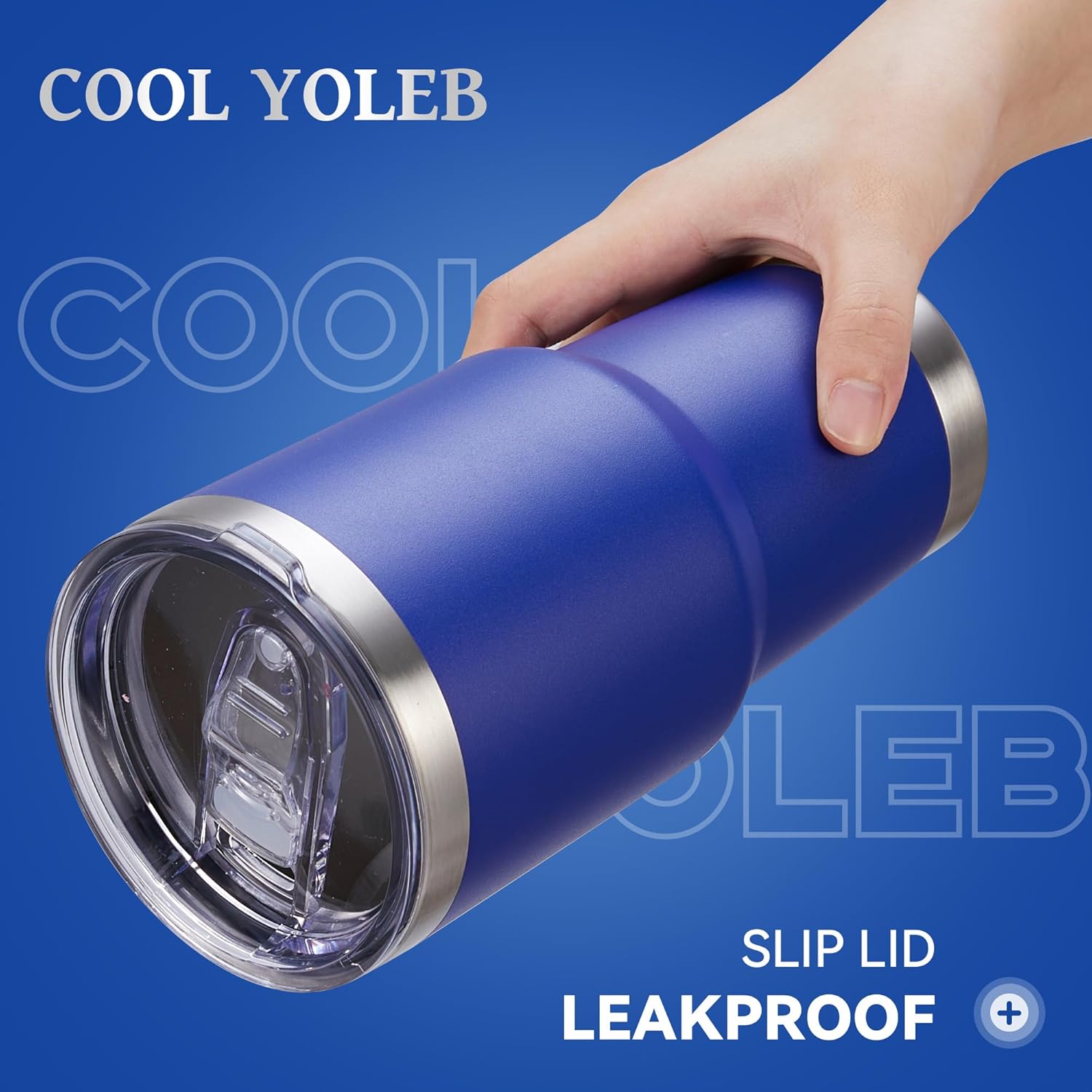 30 oz Tumbler with Lid Stainless Steel Tumblers Bulk Vacuum Insulated Cup Reusable Powder Coated Travel Mug Double Wall Leak Proof Cups Keep Cold Drinks for 12 Hours Blue, Set of 12