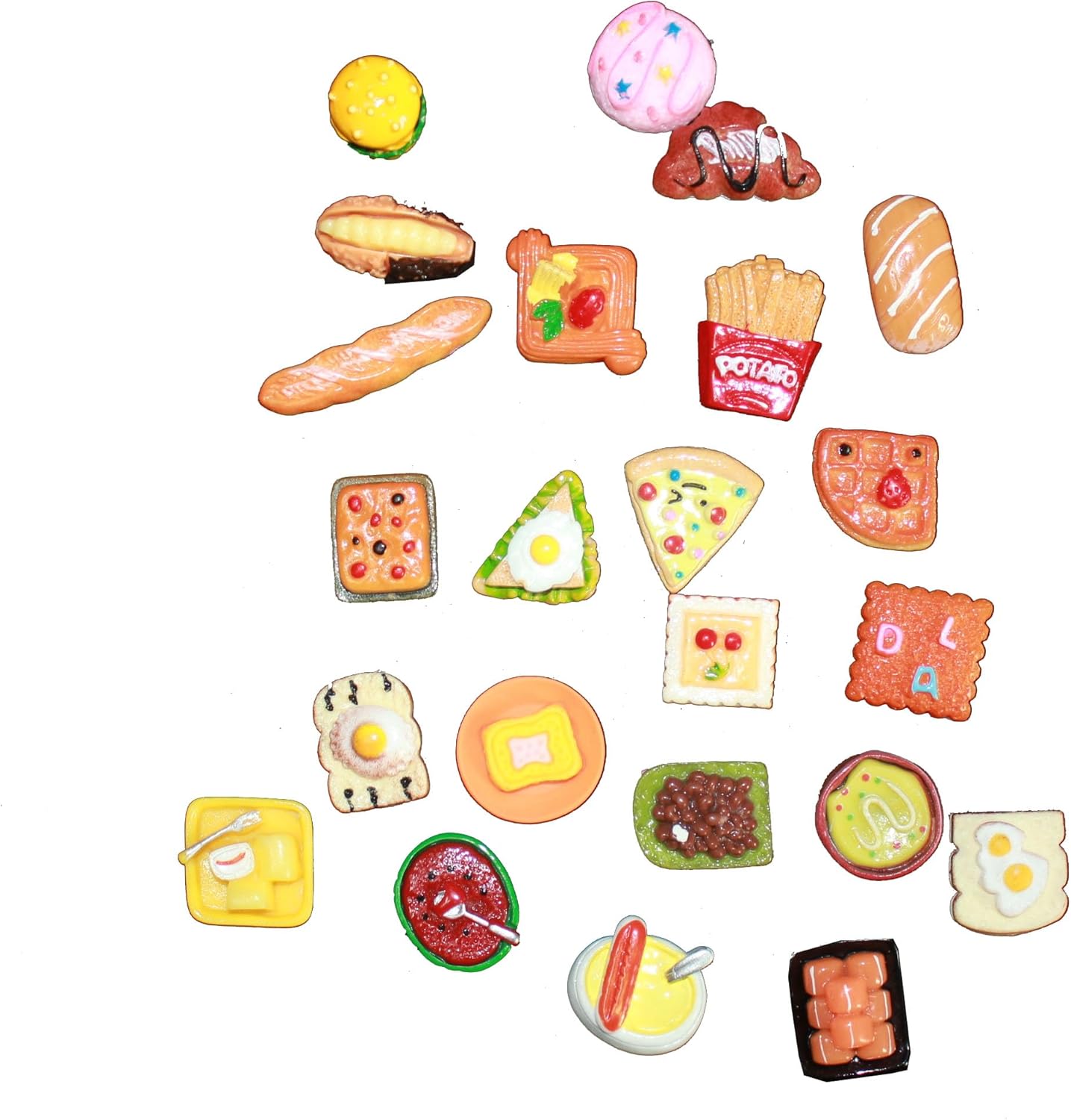 Lovely Small Items Silicone Fondant Molds Set For Cake Topper, Gumpaste, Candy & Chocolate, Polymer Clay and More (Rectangle Food Items)