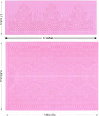 Embossing Lace Fondant Molds, Multi Circle Flowers Lace Mat Wedding Cake Decoration Tool, Rattan Shaped Cupcake Mat Silicone Molds Set of 2