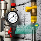 0-100psi Well Pump Pressure Gauge 1/4" NPT 2" Face Dial Size Back Mount, Multifunctional Practical Dry Pressure Gauge, for Water, Oil and Air Compressor