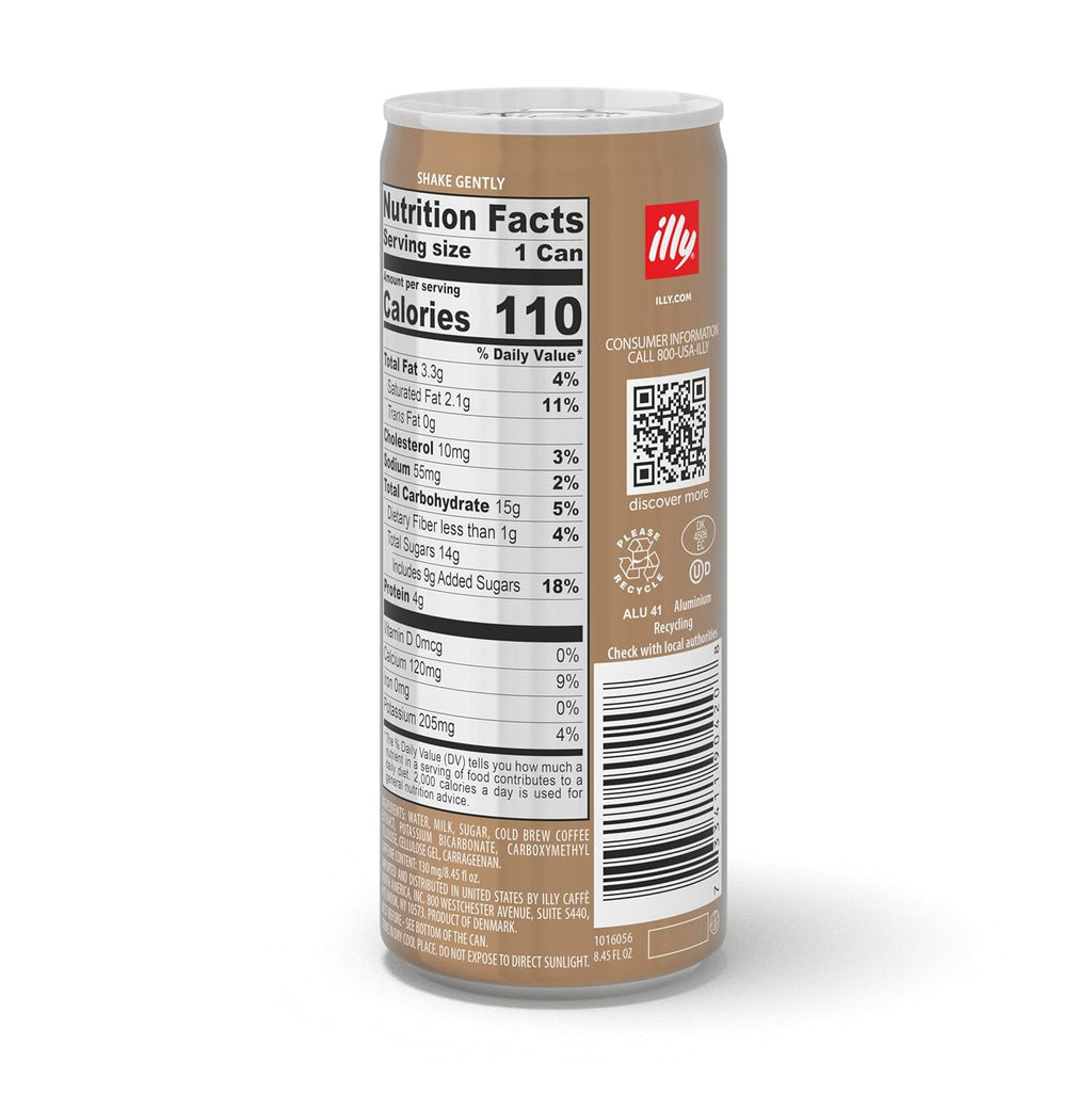illy Ready To Drink Coffee – Latte Macchiato Cold Brew Cans - 100% Arabica - Smooth & Refreshing Taste - Convenient, Easy to Carry Drink with Milk – 8.5 oz., 12 Pack