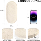 Koville Marble Vanity Tray for Decor, Natural Bathroom Tray for Bathroom Countertop, Stone Decorative Trays for Dresser Organizer, Storage Trays for Perfume, Jewelry Holder(Beige Yellow)