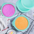 6-Pack Silicone Cake Molds 4 Inch Round Cakes Pans Green Baking Pan Set Silicone Baking Mold DIY Rainbow Cakes and Round Resin Coaster Molds, 0.8 Inch Deep (Green)