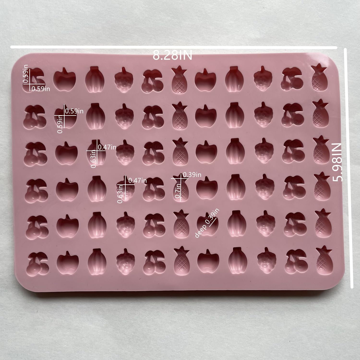 Mini Silicone Molds,120 Cups Chocolate Drops Mold,Fondant Cake Mold for Chocolate,Hard Candy,Biscuits,Cookie,Jelly,Sugarcraft,Homemade Treats and DIY Baking,2 Pack(66 Fruit & 54 Animal) Pink