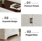 Buffet Cabinet with Storage, Coffee Bar with Drawer & Adjustable Shelf, Modern Sideboard for Kitchen, Dining Room, Living Room, White