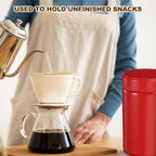 uxcell 2Pcs Round Tea Canisters, 5" x 3" Airtight Metal Tea Containers for Loose Tea, Coffee Beans, Spices - Durable, Compact, and Stylish Storage Tea Tin (Red)