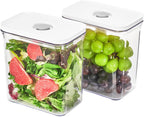 Premium Airtight Food Storage Containers, Rectangular 2PC-SET(2.11qt), Smart One-Click Seal Lid, 100% Leak Proof, Keep Food Fresh Longer, BPA-FREE, Dishwasher/Freezer & Microwave Safe