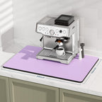 Rnivvi Coffee Mat, 16" x 24" Coffee Bar Mats for Espresso Machine Station Accessories and Organizer, Hide Stain Rubber Backed Absorbent Dish Drying Pad for Kitchen Counter, Cute Bar Decor Pad, Purple
