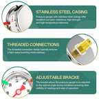 0-60psi Stainless Steel Glycerin Liquid Filled Pressure Gauge 1/8" NPT 1.5" Face Dial, Center Back Mount, for Water, Oil and Air Pressure Testing (with Range Mark Pointer)