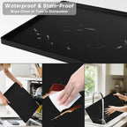 Rnivvi Silicone Coffee Mat, 16" x 24" Waterproof Raised Edge Coffee Bar Mats for Espresso Machine Station Accessories, Heat Resistant Detachable Dish Drying Pad for Kitchen Counter, Dish Rack, Black