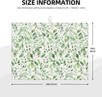 Green Leaves Dish Drying Mat, Highly Absorbent Microfiber Kitchen Counter Pad Reusable Washable, 18*24"