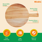 Riveira Teak Wood Cutting Board – Gourmet Teak Grandeur: 17 x 12 Wooden Cutting Board – Natural Wooden Cutting Boards For Kitchen Decorative – Innovative Juice Grooves Teak Wooden Chopping Board
