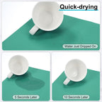 uxcell Silicone Mats for Kitchen Counter, 35.4" x 23.6" Non-Slip Countertop Protector Mat Heat Resistant Coffee Mat Waterproof Table Placemat, Green