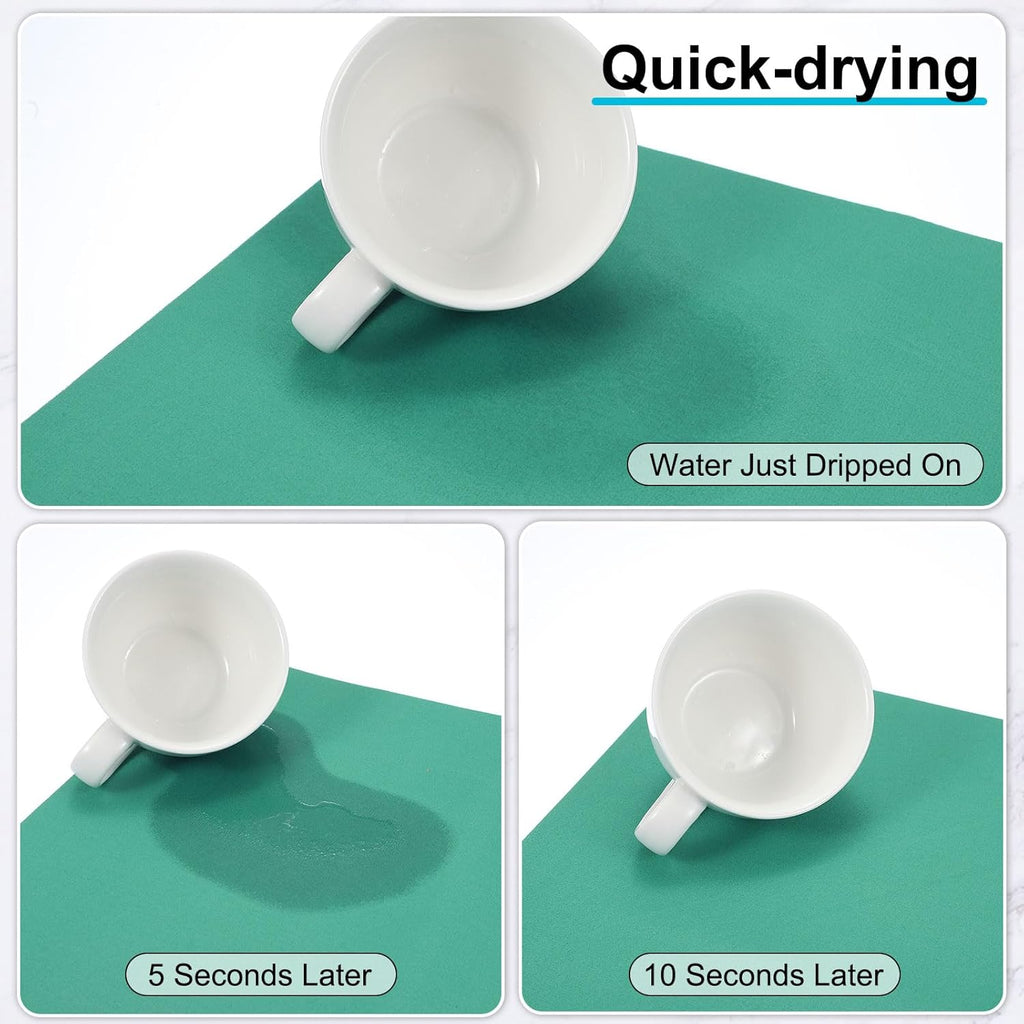 uxcell Silicone Mats for Kitchen Counter, 15.7" x 11.8" Non-Slip Countertop Protector Mat Heat Resistant Coffee Mat Waterproof Table Placemat, Green