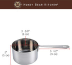 Honey Bear Kitchen 1 Cup 240 ml Measuring Scoop Cups, Polished Stainless Steel (Set of 2)