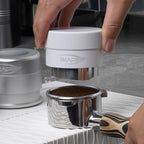 IKAPE 51MM Coffee Distributor, Gravity Adaptive Espresso Distributor Fits All 51MM Espresso Portafilter, Compatible with 51MM Delonghi Bottomless Portafilter (White)