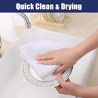 Homaxy Microfiber Waffle Weave Kitchen Towels, 16 x 28 Inch Ultra Absorbent and Solid Color Dish Towels, 4 Pack, White