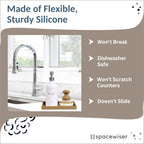 Countertop and Vanity Tray – Small 7.7" Silicone Soap Dispenser Trays, Flexible Bathroom Trays, Dish Soap Holder Kitchen Counter Caddy, Organizer Sink Tray for Soaps Bottles, Sponge, Keys