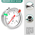 0-15psi Stainless Steel Glycerin Liquid Filled Pressure Gauge 1/8" NPT 1.5" Face Dial, Center Back Mount, for Water, Oil and Air Pressure Testing (with Range Mark Pointer)