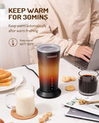 4-in-1 Electric Milk Frother and Steamer, Milk Steamer and Cold Foam Maker, Hot Chocolate Maker, Frother for Coffee, Latte, Macchiato, Cappuccino, BPA Free, Black