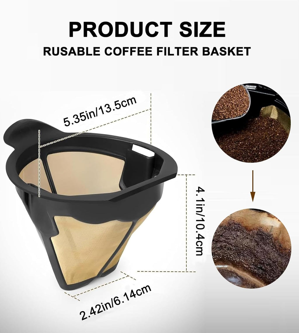 Reusable Coffee Filter Basket for Ninja, Stainless Steel Cone Coffee Permanent Filters, Replacement Parts for Ninja Coffee Maker CM300/305/401|CP300/301/305/307/307C