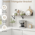 Dreamland Deep Floating Shelves for Wall, Grey Wood Wall Mounted Shelves, Large Floating Shelf 12 * 36 inch Set of 2 for Bookshelf Living Room Bedroom Home Office Bathroom