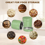 uxcell 2Pcs Round Tea Canisters, 4" x 4" Airtight Metal Tea Containers for Loose Tea, Coffee Beans, Spices - Durable, Compact, and Stylish Storage Tea Tin (Silver Green)