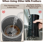 Large Electric Milk Frother and Steamer, 16.9oz/500ml Milk Steamer and Frother for Latte or Hot Chocolate, Dishwasher Safe, 6 Functions, Enjoy Perfect Milk Froth in 2 Min (Black-Stainless Steel)