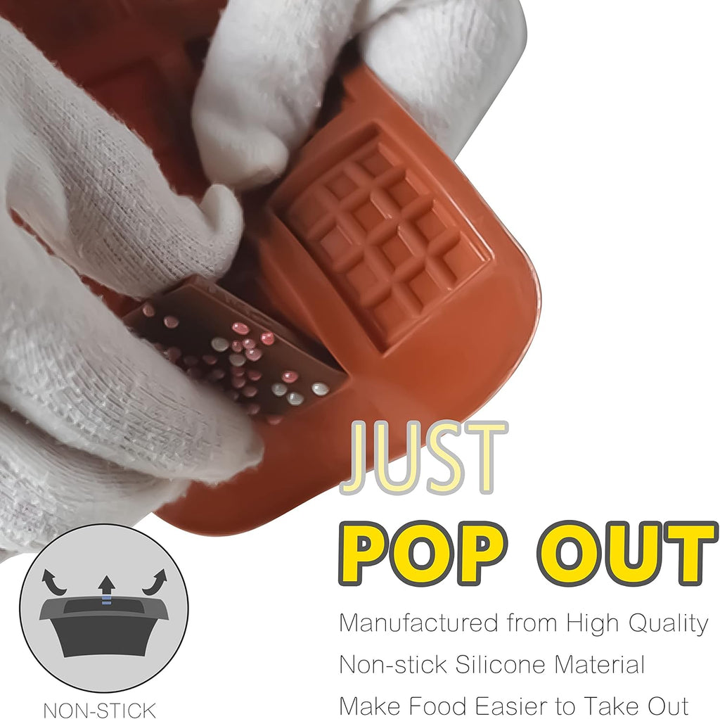 Anaeat Silicone Break Apart Chocolate Molds, Set of 4 Flexible Non-Stick Silicone Candy Protein and Energy Bar Molds for Mini Rectangle Chocolates and Candies - Just Pop Out