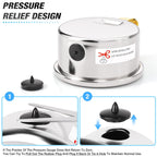 MEANLIN MEASURE 0~15Psi Dry Low Pressure Gauge Stainless Steel 1/" NPT 2" FACE DIAL Waterproof for Water Oil Air Well Pump Tank Tire Pressure Test Lower Mount, with 1/4" NPT and 3/8" NPT Hex Bushing