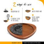 Roonin Mid Century Modern Decor Coasters Set of 4 - Absorbent Coaster - Felt Coaster MCM Decor - Midcentury Modern Wooden Coasters for Drink