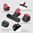 11 Pack Chip Clips Food Bag Clips for Food Packages Chips Storage Bags Heavy Duty Snack Kitchen Potato (3 Large, 6 Small & 2 Round, Black Pink)