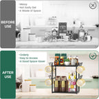 EsLuker.ly 2 Tier Coffee Mug Holder Station Bar Organizer Countertop, Mug Cup Tree Rack for Kitchen Office, Storage Shelf with 12 Hooks, Creat Stylish Coffee Corner, Black