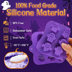 JOERSH Halloween Chocolate Silicone Molds, 4PCS Pumpkin Ghost Shaped Candy Mold Non Stick Baking Pan for DIY Chocolate, Fondant, Jello, Gummy, Candy, Cake Topper, Dessert Decorating