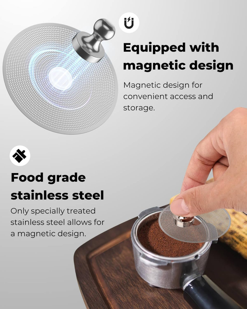 58mm Espresso Puck Screen with Round Hole in the Middle - 0.2mm Ultra Thin Espresso Puck, Stainless Steel Reusable Coffee Filter, Suitable for La Marzocco/Gaggia