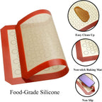 Wildone Baking Sheet with Silicone Mat Set, Set of 6 (3 Sheets + 3 Mats), Stainless Steel Cookie Sheet Baking Pan with Silicone Mat, Non Toxic & Heavy Duty & Easy Clean