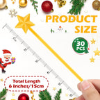 30 Pcs Christmas Drink Stirrers Xmas Stir Stick Holiday Coffee Swizzle Stick Reusable Plastic Hot Cocoa Bar Chocolate Decoration Cocktail Mixer(Christmas Star,Yellow)