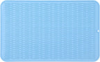 Silicone Dish Drying Mat for Multiple Usage,Easy clean,Eco-friendly,Heat-resistant Silicone Mat for Kitchen Counter or Sink,Refrigerator or Drawer Liner Light Blue 4XL 32 inches x 18 inches