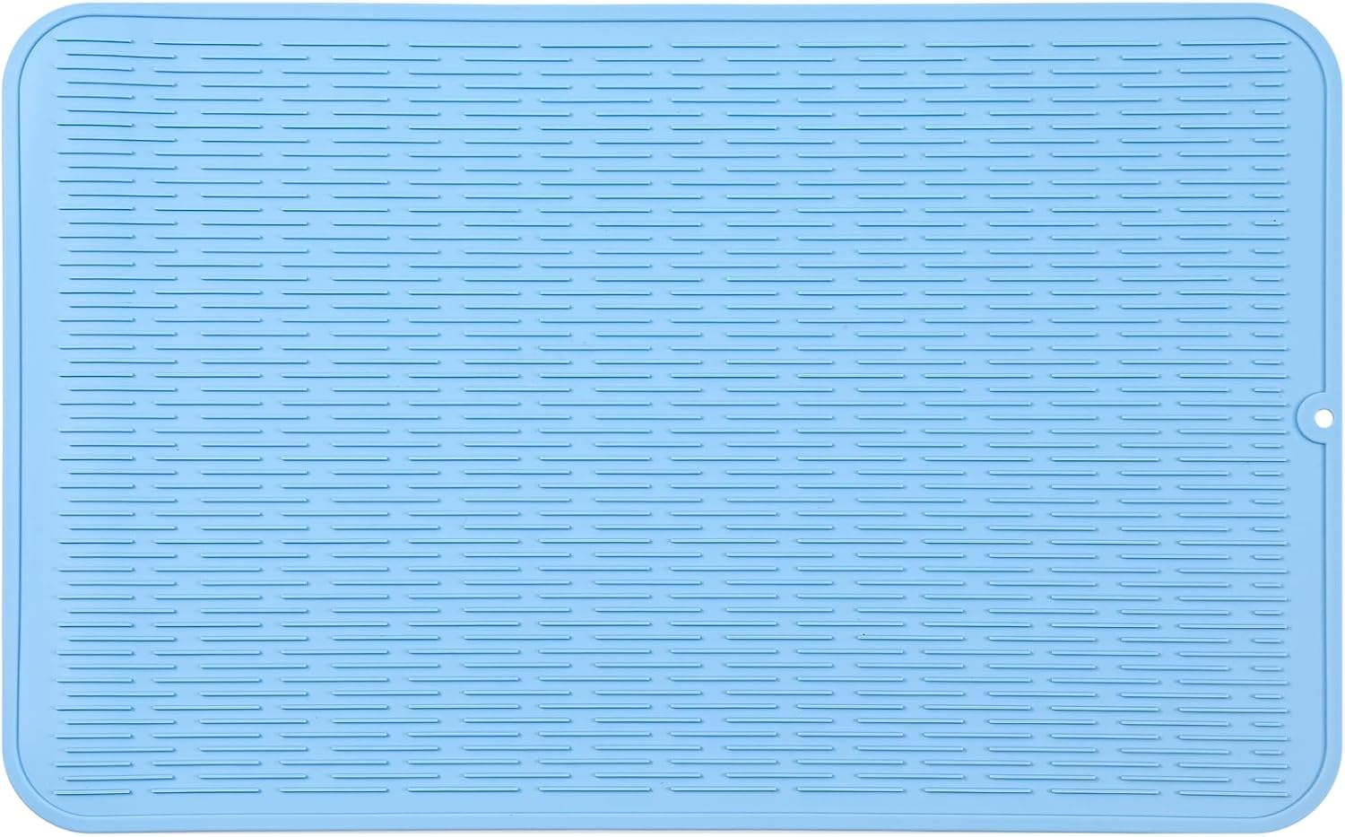 Silicone Dish Drying Mat for Multiple Usage,Easy clean,Eco-friendly,Heat-resistant Silicone Mat for Kitchen Counter or Sink,Refrigerator or Drawer Liner Light Blue 4XL 32 inches x 18 inches
