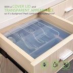 Silverware Organizer with Cover, Portable Cutlery Holder Flatware Tray with Lid Plastic Silverware Storage Box (Dark Gray)