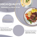 MAONAME 13" Gray Round Tray, Grey Serving Tray with Handles, Modern Round Decorative Trays for Coffee Table, Plastic Trays for Ottoman, Bathroom, Decor