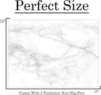 White Agate Marble Kitchen Glass Cutting Board Ocean Decorative Gift Marbled Granite Stone Rock Gift For Her Mom Wife (Marble)